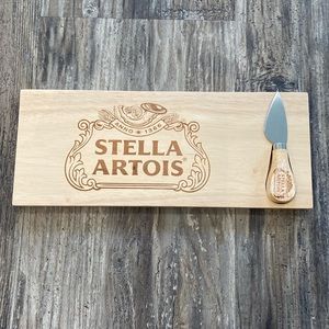 BNIB Stella Artois charcuterie cheese board with knife beer
